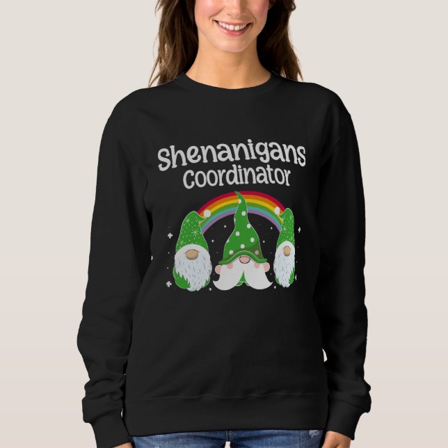 Sudadera Shenanigans Coordinator St Patricks Day Gnomes Gre (Anverso)