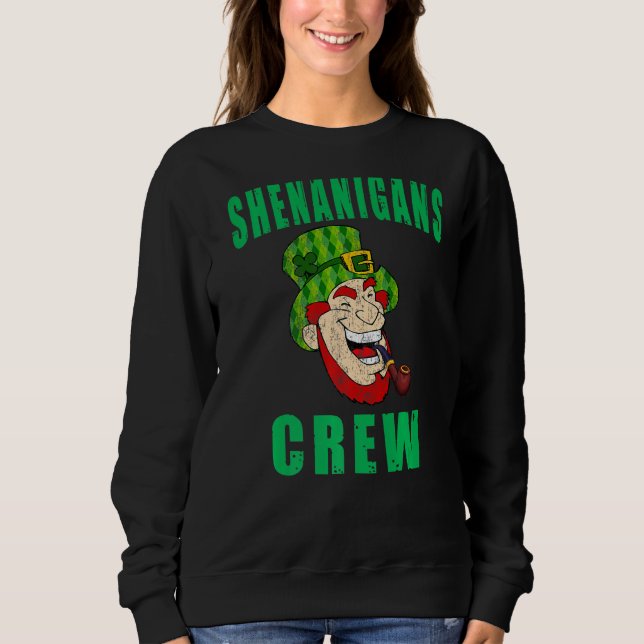 Sudadera Shenanigans Crew Saint Patricks Day Leprechaun Sha (Anverso)
