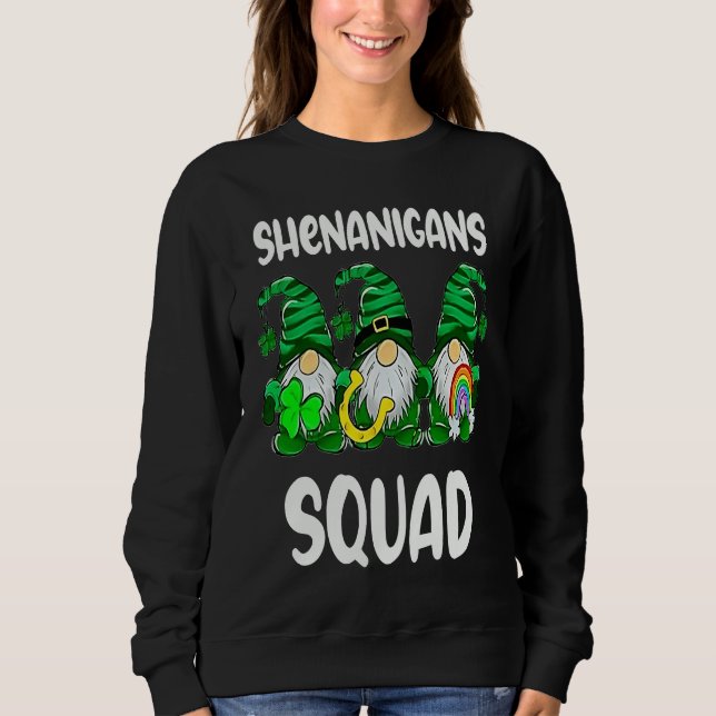 Sudadera Shenanigans Squad Gnomes St Patrick's Day Men Wome (Anverso)