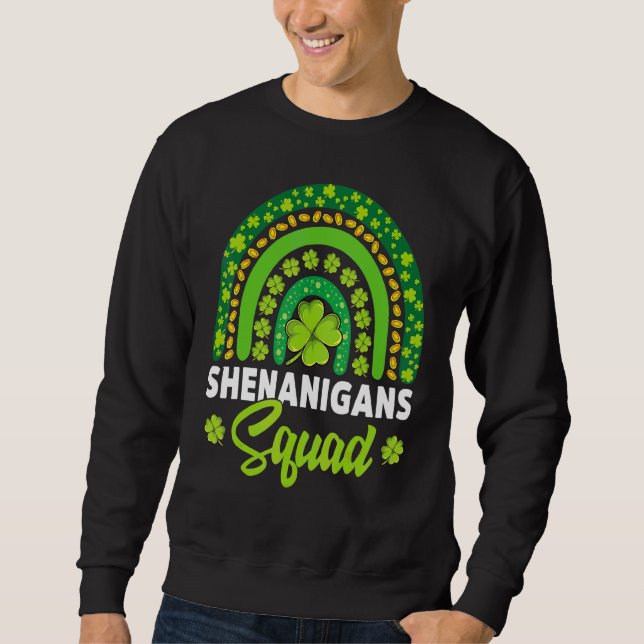 Sudadera Shenanigans Squad Happy St Patricks Lucky Irish Ra (Anverso)