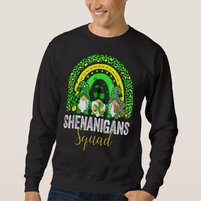 Sudadera Shenanigans Squad Irish Gnomes Rainbow St Patrick (Anverso)