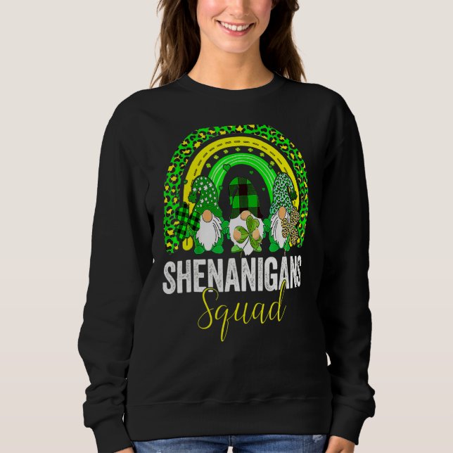 Sudadera Shenanigans Squad Irish Gnomes Rainbow St Patrick (Anverso)