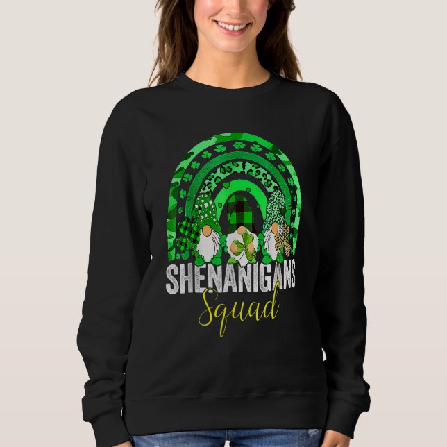 Sudadera Shenanigans Squad Irish Gnomes Rainbow St Patrick (Anverso)