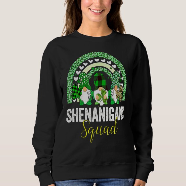 Sudadera Shenanigans Squad Irish Gnomes Rainbow St Patrick (Anverso)