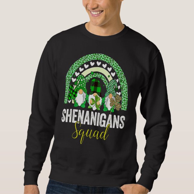 Sudadera Shenanigans Squad Irish Gnomes Rainbow St Patrick (Anverso)