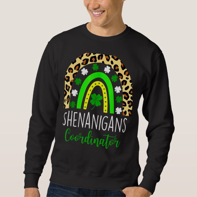 Sudadera Shenanigans Squad Rainbow Leopard Print St Patrick (Anverso)