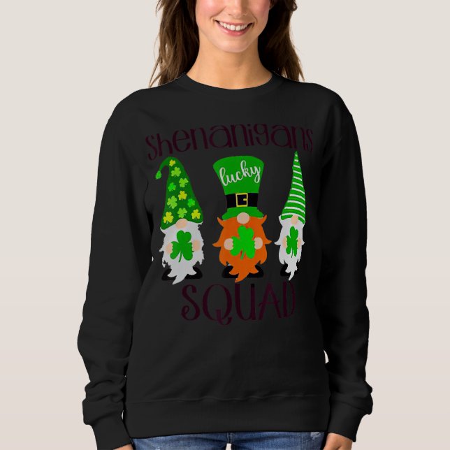 Sudadera Shenanigans Squad St Patrick S Day Gnomes Holding (Anverso)
