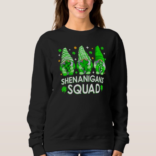 Sudadera Shenanigans Squad St Patrick's Day Gnomes Gnomies  (Anverso)