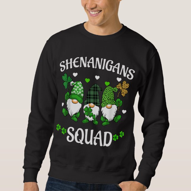 Sudadera Shenanigans Squad St Patricks Day Gnomes Green Pro (Anverso)