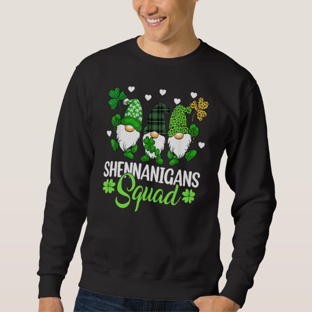 Sudadera Shenanigans Squad St Patricks Day Gnomes Green Pro (Anverso)