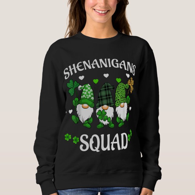 Sudadera Shenanigans Squad St Patricks Day Gnomes Green Pro (Anverso)