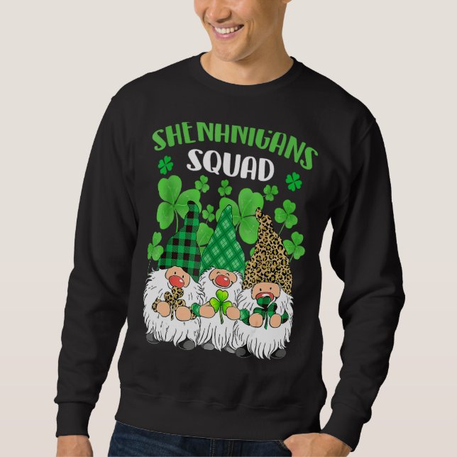Sudadera Shenanigans Squad St Patricks Day Gnomes Green Pro (Anverso)