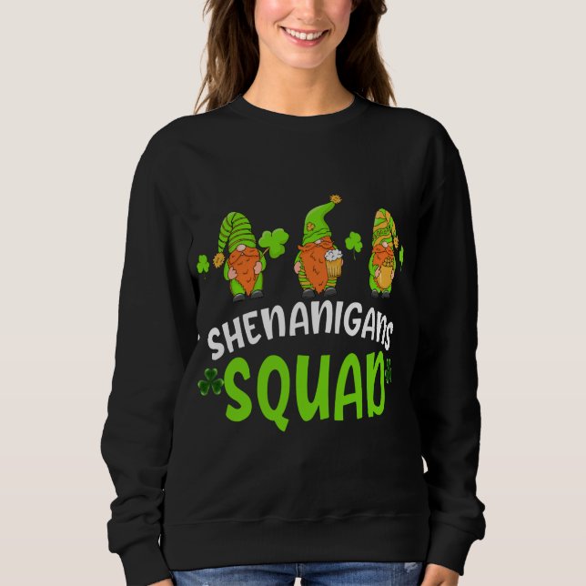 Sudadera Shenanigans Squad St Patrick's Day Grnomes Gr (Anverso)