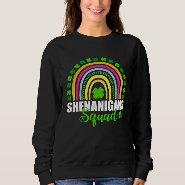 Sudadera Shenanigans Squad St Patrick's Day Rainbow Lucky S (Anverso)