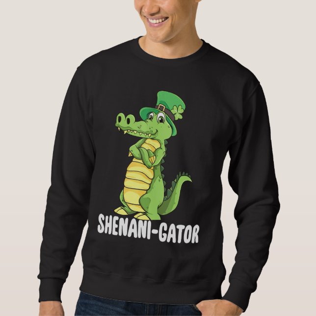 Sudadera Shenanigator Saint Patrick Day Iligator Ella (Anverso)