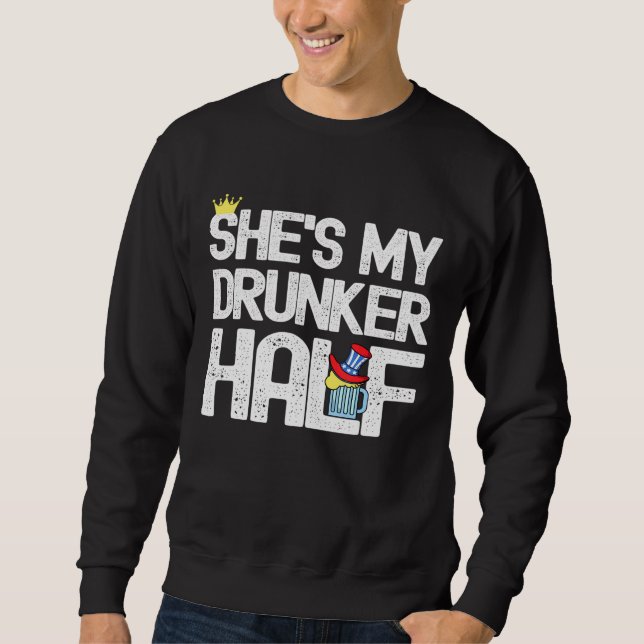 Sudadera Shes my ebrak mitad Beer Alcohol 4 de Julio (Anverso)