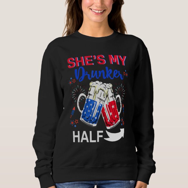 Sudadera Shes my ebrista mitad 4 de julio Parejas que casan (Anverso)
