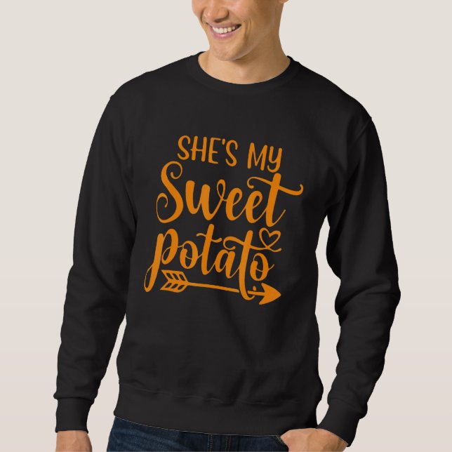 Sudadera Shes My Sweet Potato I Yam Set Thanksgiving Couple (Anverso)