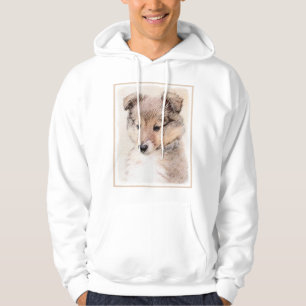 Sudadera Shetland Sheepdog Puppy Pintura Original Perro Art