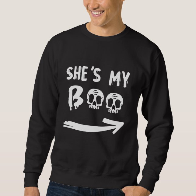 Sudadera Sheu2019s My Boo Skull Face Matching Halloween Paj (Anverso)