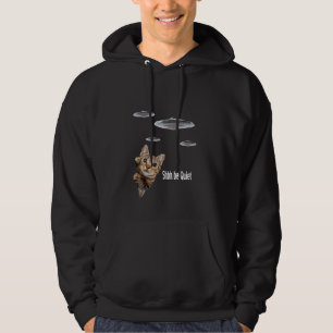 Sudadera Shhh Gracioso Gato Con Alien UFO Gracioso Tee De G