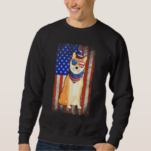 Sudadera Shiba Inu 4 De Julio Bandana De La Bandera America