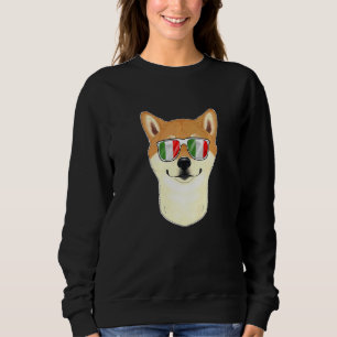 Sudadera Shiba Inu Italia Gafas de sol I Bandera italiana