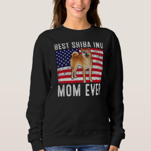 Sudadera Shiba Inu Mom Usa La Bandera Estadounidense Shiba