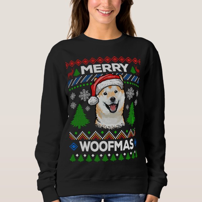 Sudadera Shiba, Navidades suéteres feos en Woofmas (Anverso)