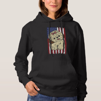 Sudadera Shih Tzu Bandera Estadounidense Patriótica 4 De Ju