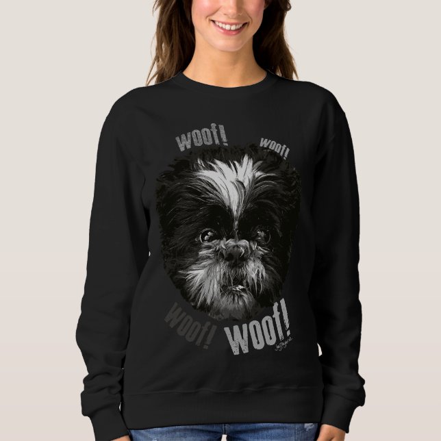 Sudadera ¡Shih Tzu Dice Woof! ¡Vaya! (Anverso)