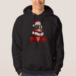 Sudadera Shih Tzu Dog Santa Claus Poinsetta Nutcracker Bag