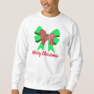 Sudadera Shih Tzu Dog Silhouette Green Bow Navidades