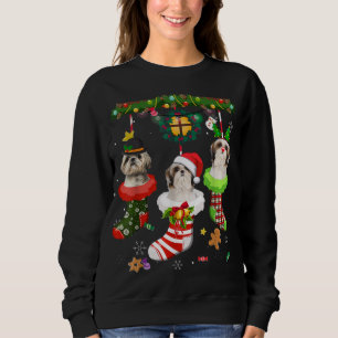 Sudadera Shih Tzu En Calcetines Navidades Santa Hat Xmas Lu