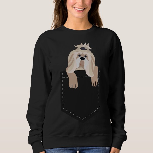 Sudadera Shih Tzu En Tu Bolsillo Dulce Cachorro (Anverso)