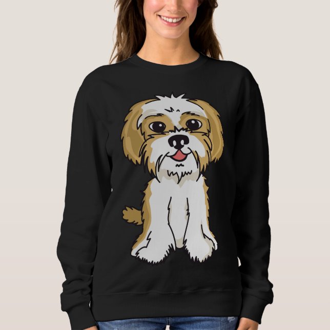 Sudadera Shih Tzu Golden Brown Perro Blanco (Anverso)