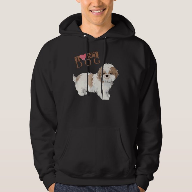 Sudadera Shih Tzu I Love My Dog (Anverso)