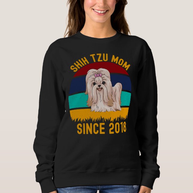 Sudadera Shih Tzu Mom Desde 2018 Citas De Perros (Anverso)