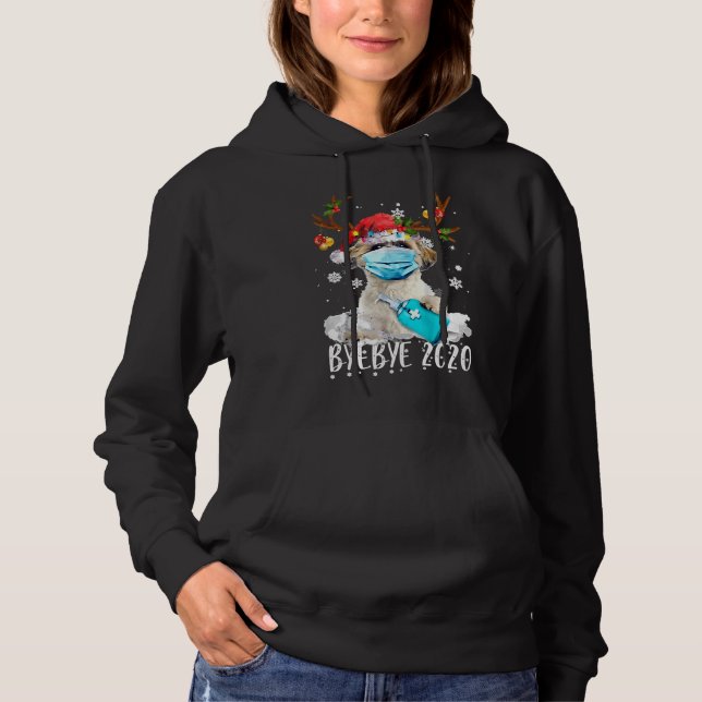 Sudadera Shih Tzu Navidades enfrentan mascara Bye Bye 2020  (Anverso)