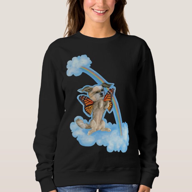 Sudadera Shih Tzu Perro Cachorro Con Mariposa Monarca (Anverso)