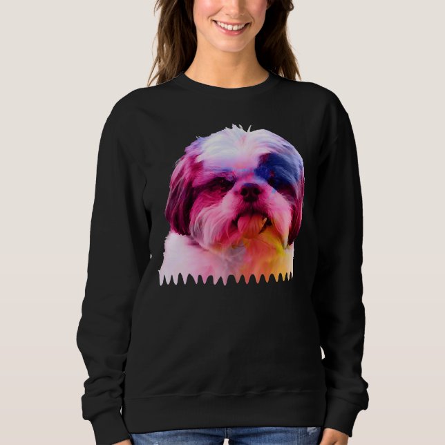 Sudadera Shih Tzu Retrato de Perro Shih Tzu (Anverso)