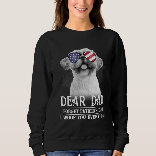 Sudadera Shih Tzu Us Flag Olvide A Los Padres Day I Wove (Anverso)