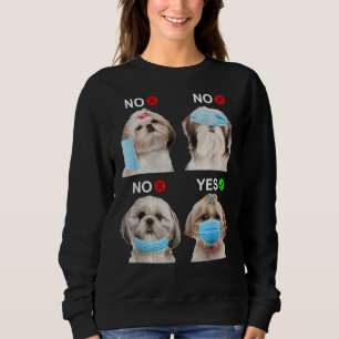 Sudadera Shih Tzu Usa Máscara De Cara Perro Derecho Para Ho
