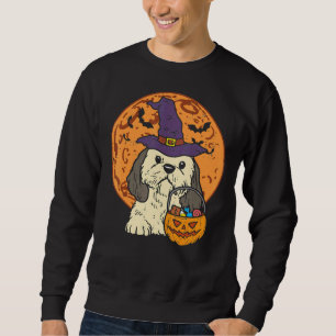 Sudadera Shih Tzu Witch Moon Jack O Lantern Halloween
