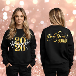Sudadera Shiny Gold New Year Squad 2026 Happy New Year