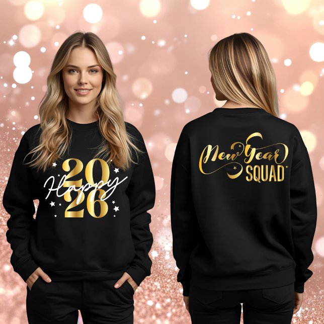 Sudadera Shiny Gold New Year Squad 2026 Happy New Year (Subido por el creador)