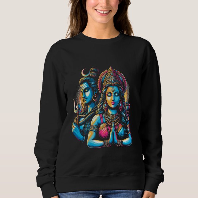 Sudadera Shiva Durga Dios hindú Mahadeva Diosa (Anverso)
