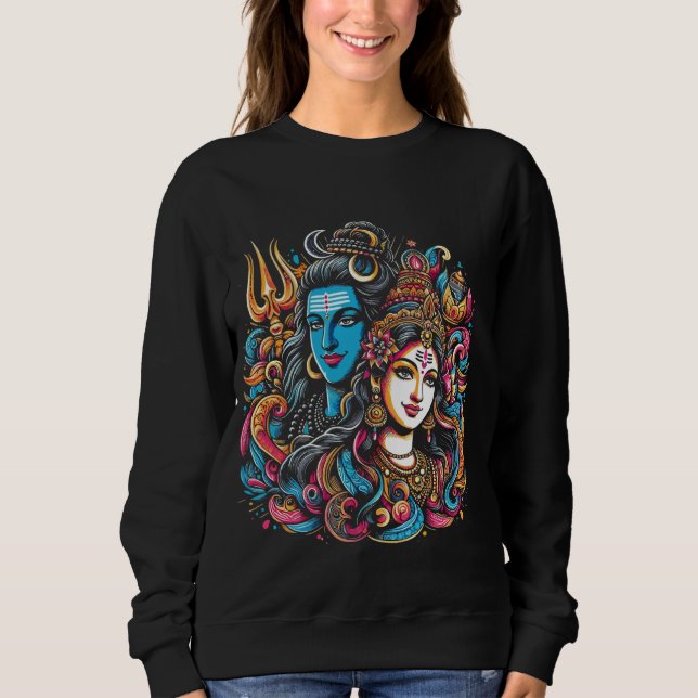 Sudadera Shiva Durga Dios hindú Mahadeva Diosa (Anverso)