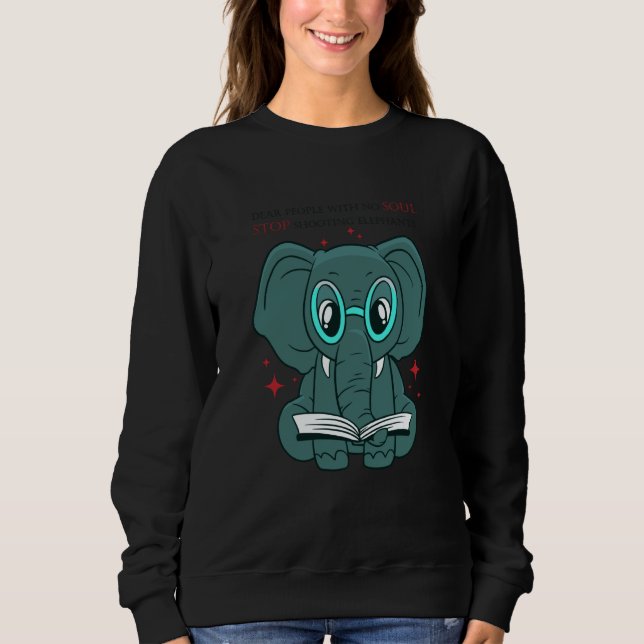 Sudadera shooting elephants stop cute reading book (Anverso)