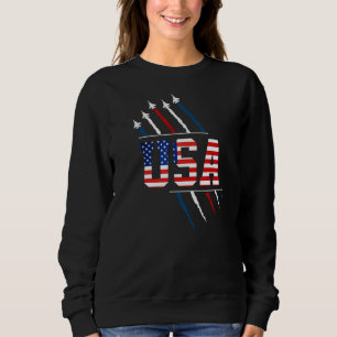 Sudadera Show Aéreo De Avión De La Bandera Estadounidense D